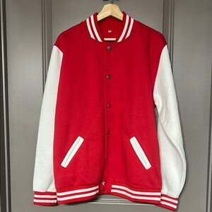 Red and White Bomber Jacket